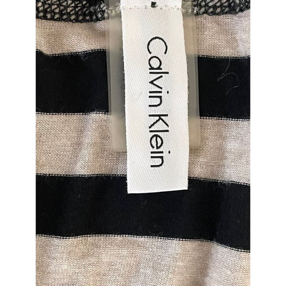 Calvin Klein Black & Beige Infinity Scarf Striped - Picture 3 of 5